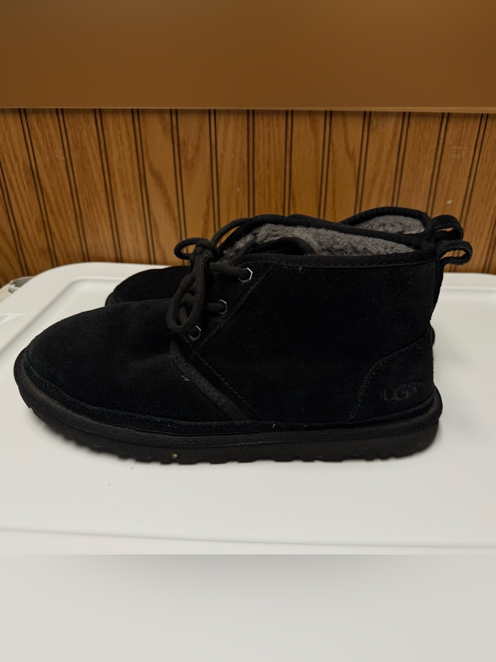 UGG Men's Black Suede Lace-Up Boot